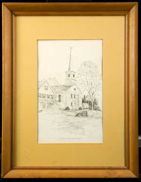 Vintage Pen + Ink Drawing, Dublin N.H. Signed Clark M. Goff 1972 *AVAILABLE FOR REASONABLE OFFERS*