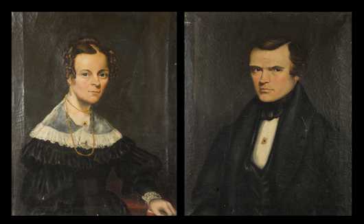 Pair of Portraits signed "A.L. Powers 1838" on Reverse, Ashel Lynde Powers, Vermont (1813-1854)