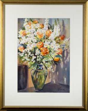Carolyn GrossÃ© Gawarecki, Watercolor Still Life of Bouquet of Flowers