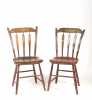 Pair of Paint Decorated Thumback Side Chairs