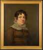 Primitive 19thC Painting of a Woman in a Lace Cuff, Ethan Allen, Greenwood, Mass. (1779-1856)