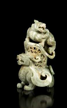 Chinese Two Piece Jadeite Carved Lion Censer *AVAILABLE FOR REASONABLE OFFERS*