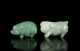 Two Chinese Carved Jade Miniature Pigs