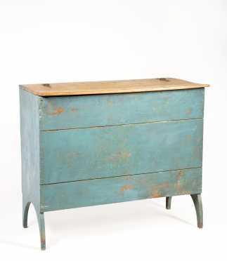 Rare New Jersey Blue Painted Bakers Box on Arched Legs