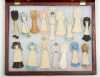 C1895-1910 Homemade Paper Dolls in Shadow Box