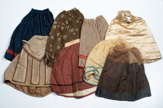 Eight Large Doll Skirts
