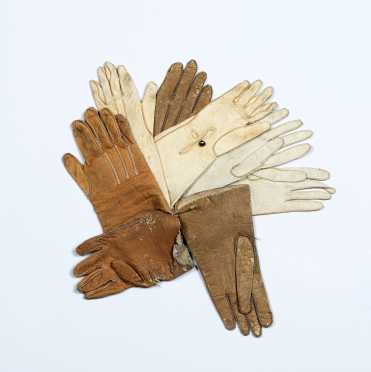 Four Pairs of Doll's Leather Gloves