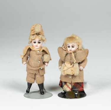 Pair of All Bisque Dolls