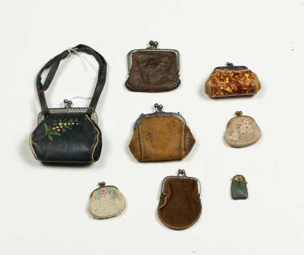 Eight Miscellaneous Size Doll Purses