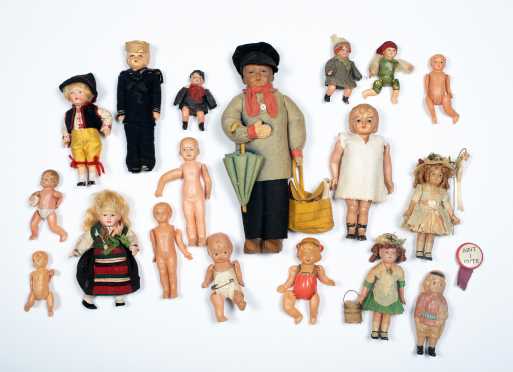 Box Lot of Celluloid Dolls