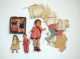 Lot of Five Dolls and Clothes
