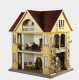 Two Story German Red Roof Doll House with Attic