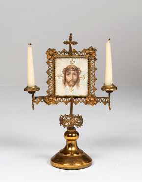 Fancy Ormolu and Brass Stand with Candles