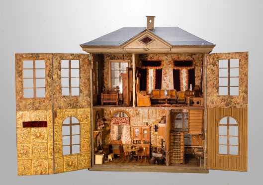 Large Victorian Four Room Doll House with Two Floors