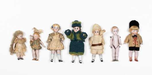 Seven Miscellaneous Small Dolls