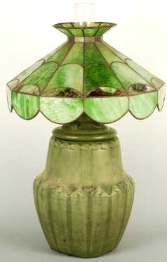 Hampshire Pottery Lamp & Shade