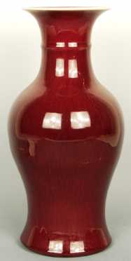 Chinese Vase, ox blood glazed porcelain