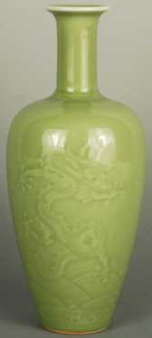 Chinese Celadon Baluster Form vase