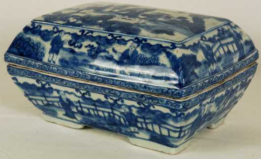 Blue & White Porcelain Covered Box