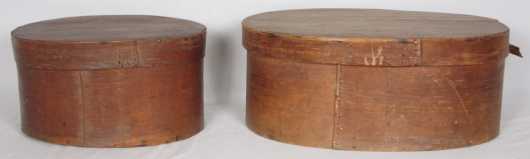 Two Oval Storage Boxes, 19th century