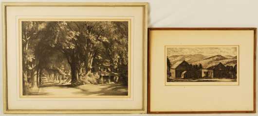 Lot of two etchings