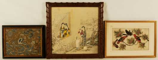 Chinese Art on Silk and Pith, a domestic scene