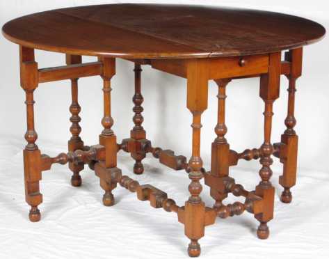 Mahogany William and Mary style drop leaf table