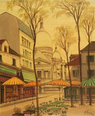Paul Lambert, oil on canvas of St. Pierre du Montmartre Church