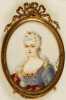 French Signed "Lamy"  Watercolor Miniature Portrait