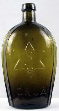 New England Blown "Masonic" Bottle