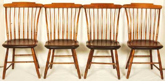 Set Of Four Step Down Windsor Chairs