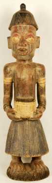 Large African Wooden Carving of a male bearded figure