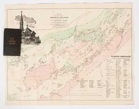 "1876" Folding Map of Thousand Islands, St. Lawrence River