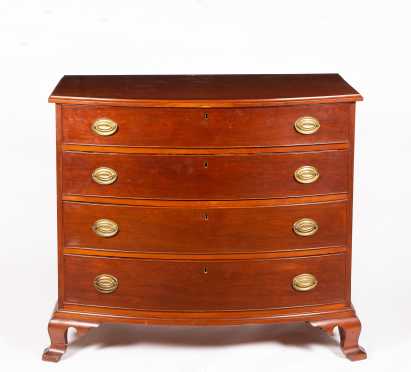 Chippendale Cherry Bow Front Chest
