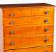 Chippendale Curly Maple Five Drawer Chest of Drawers
