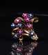 Yellow Gold and Platinum Ruby, Sapphire, and Diamond Brooch