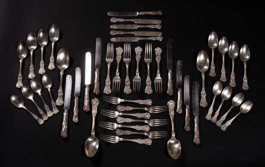 "Kings" Pattern Sterling Silver Table Service for Six