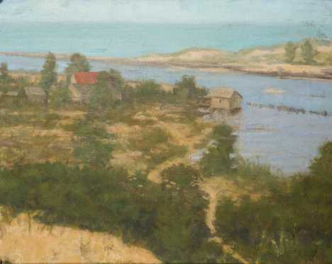 August Petrytl Signed Coastal Landscape