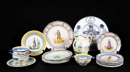 Lot of Henriot Quimper Pottery and Faience Plates