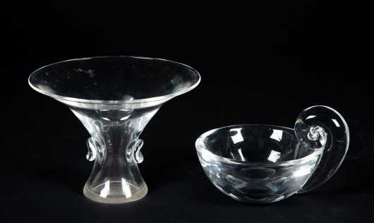 Two Pieces of Clear "Steuben" Glass