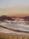 New England Winter Scene Landscape with Railroad Train