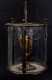 French Electric Glass and Brass Hall Lantern