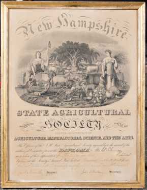 New Hampshire State Agricultural Society Diploma