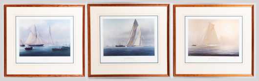 Three Colored Prints "The America's Cup" After Tim Thompson, England (born 1951-)