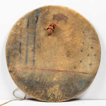 Important Plains Native American Decorated Shield Cover