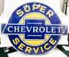 42" Diameter Enamel on Steel "Chevrolet Super Service Sign"