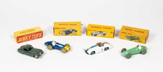Lot of Four "Dinky Toys" Boxed Race Cars