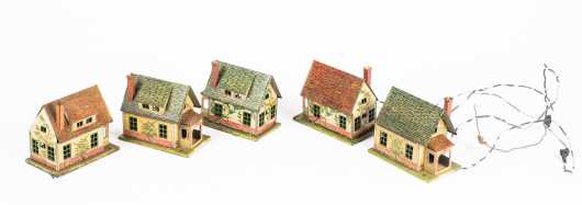 Five Lionel #184 A-1 Metal Houses