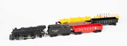 Lionel "O" Gauge Electric Locomotive, Tender #8040 and Five Cars