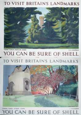 Two "Shell" British Landmarks Posters